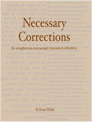 cover image of Necessary Corrections